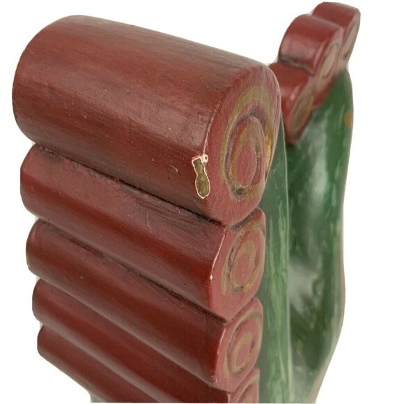 Hand Painted Green Gold Swirl Rooster Figurine Resin Farmhouse Country Decor - Picture 7 of 8